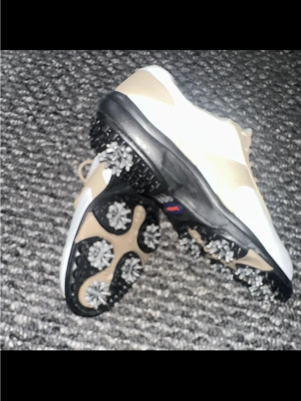 FootJoy Women's White and Beige Lace-Up Golf Sneakers